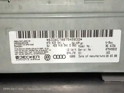 Second-hand car spare part audio system / radio cd for audi a5 coupe (8t) 2.7 tdi oem iam references 4f0035541l  4e0910541q