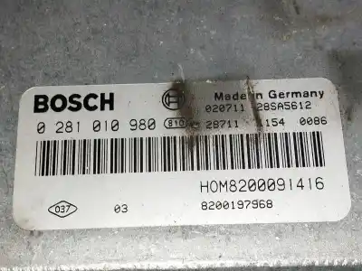 Second-hand car spare part ecu engine control for renault scenic rx4 (ja0) 1.9 dci salomon oem iam references hom8200091416 0281010980 8200197968