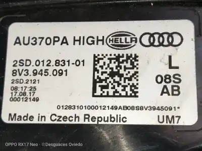 Peça sobressalente para automóvel em segunda mão farolim traseiro esquerdo por audi a3 (8vk) basic referências oem iam au370pahigh 8v3945091 2sd01283101