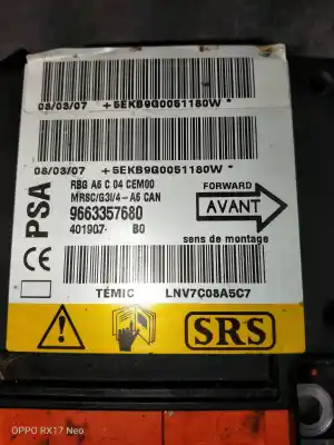Second-hand car spare part airbag control unit for citroen c2 furio oem iam references 9663357680  
