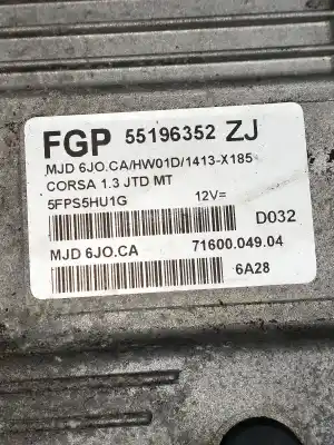 Pezzo di ricambio per auto di seconda mano centralina motore per opel corsa c cosmo riferimenti oem iam 55196352zj  7160004904