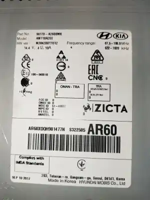 Pezzo di ricambio per auto di seconda mano impianto audio / radio cd per kia ceed ceed drive riferimenti oem iam 96170a2600wk  