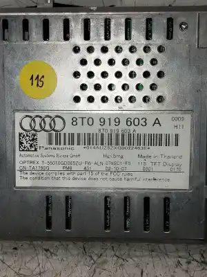 Second-hand car spare part multifunction display for audi a4 berlina (b8) 2.0 16v tdi oem iam references 8t0919603a  8t0919603a