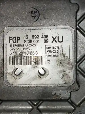 Peça sobressalente para automóvel em segunda mão centralina de motor uce por opel astra gtc cosmo referências oem iam 5wk9395 5112810233 12992406