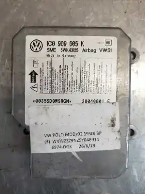 İkinci el araba yedek parçası Hava Yastigi Kontrol ünitesi için VOLKSWAGEN POLO (9N1) Trendline OEM IAM referansları 5WK43125  1C0909605K