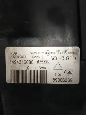 Second-hand car spare part left headlight for citroen c8 hdi 120 collection oem iam references 1494316080  89006369