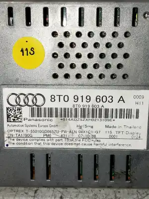 Second-hand car spare part multifunction display for audi a4 b8 avant (8k5) 2.0 tdi oem iam references 8t0919603a  