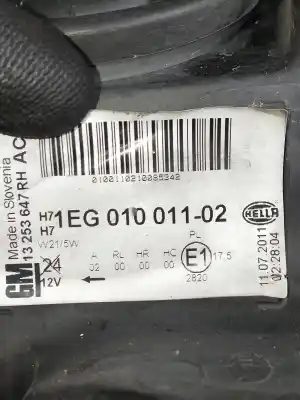 Second-hand car spare part right headlight for opel astra j lim. enjoy oem iam references 1eg01001102  