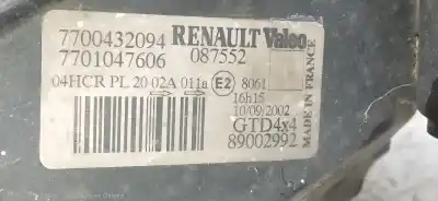 Автозапчастина б/у ліва фара для renault scenic rx4 (ja0) 1.9 dci salomon посилання на oem iam 89002992 7701047606 7700432094