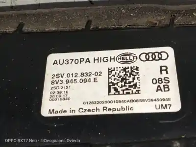 Peça sobressalente para automóvel em segunda mão farolim interior traseiro direito por audi a3 (8vk) basic referências oem iam au370pahigh 8v3945094e 2sv01283202