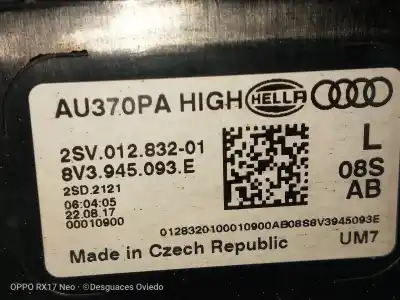 Peça sobressalente para automóvel em segunda mão farolim interior traseiro esquerdo por audi a3 (8vk) basic referências oem iam au370pahigh 8v3945093e 2sv01283201
