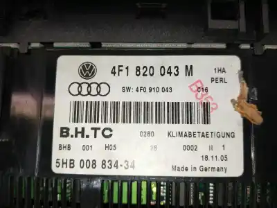 Pièce détachée automobile d'occasion commande de chauffage / climatisation pour audi a6 c6 avant (4f5) 2.0 tdi références oem iam 5hb00883434  4f1820043m
