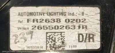 Second-hand car spare part right tailgate light for renault clio iv technofeel oem iam references fr26380202  265502631r