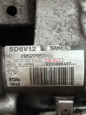 Second-hand car spare part air conditioning compressor for renault clio iii pack dynamique oem iam references 8200866437  
