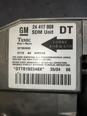 Second-hand car spare part airbag control unit for opel combo corsa c oem iam references 24417008  32796935