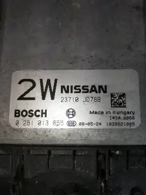 Second-hand car spare part ecu engine control for nissan qashqai / qashqai +2 i (j10, nj10, jj10e) 2.0 dci oem iam references 0281013855  23710jd78b