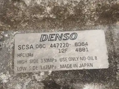 Peça sobressalente para automóvel em segunda mão compressor de ar condicionado a/a a/c por toyota corolla (e12) 1.6 16v referências oem iam 4472206364  