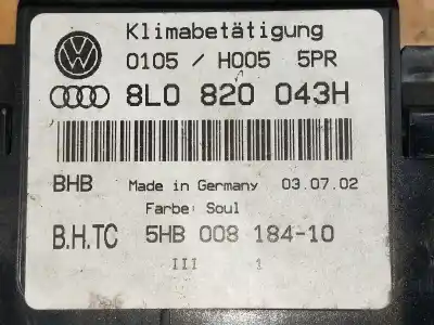 Автозапчастина б/у контроль опалення / кондиціонації для audi s3 (8l) 1.8 t (165kw) 224 cv / 165 kw посилання на oem iam 8l0820043h  5hb00818410