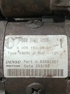 Second-hand car spare part starter motor for smart coupe 0.6 turbo cat oem iam references 0003188v008 63101007 a0051512501