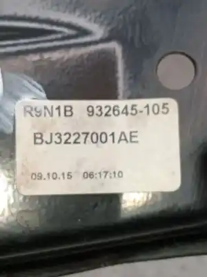 Second-hand car spare part rear left window regulator for land rover range rover evoque (l538) 2.0 d 4x4 oem iam references bj3227001ae 932645105 