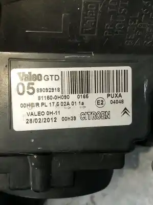 Second-hand car spare part left headlight for citroen c1 seduction oem iam references 89092918  