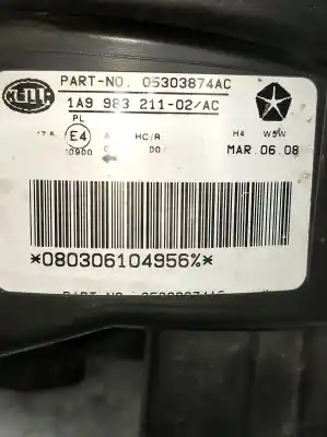 Second-hand car spare part right headlight for jeep compass (mk49) 2.0 crd 4x4 oem iam references 05303874ac  1a998321102ac