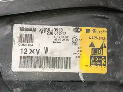 Second-hand car spare part right headlight for nissan qashqai / qashqai +2 i (j10, nj10, jj10e) 2.0 dci oem iam references 5dv00829000  26010jd91b Second-hand car spare part right headlight for nissan qashqai / qashqai +2 i (j10, nj10, jj10e) 2.0 dci oem iam references 5dv00829000  26010jd91b