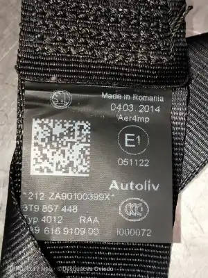 Автозапчастина б/у комплект задніх ременів для skoda superb combi (3t5) 2.0 tdi dpf посилання на oem iam 3t9857448  051122