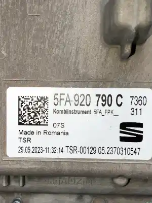 Peça sobressalente para automóvel em segunda mão quadrante por cupra formentor (km7) 1.5 tsi referências oem iam 5fa920790c  