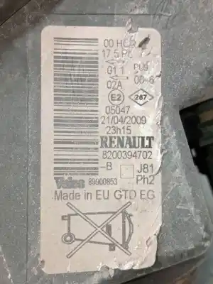 Recambio de automóvil de segunda mano de faro izquierdo para renault espace iv (jk0/1_) 2.0 dci (jk02, jk03) referencias oem iam 8200394702  