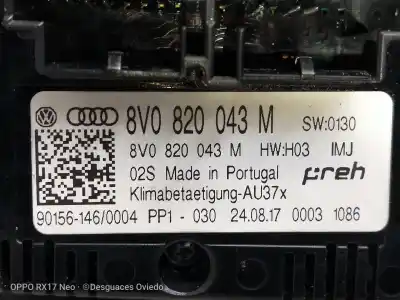 Peça sobressalente para automóvel em segunda mão comando de sofagem (chauffage / ar condicionado)  por audi a3 (8vk) basic referências oem iam 8v0820043m  90156146004