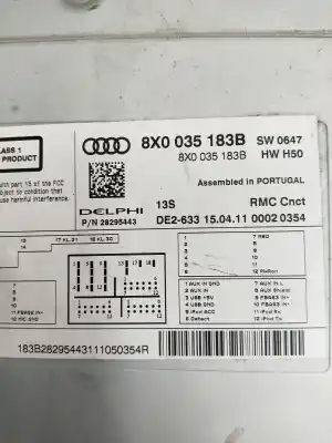 Second-hand car spare part audio system / radio cd for audi a1 (8x) ambition oem iam references 8x0035183b   Second-hand car spare part audio system / radio cd for audi a1 (8x) ambition oem iam references 8x0035183b
