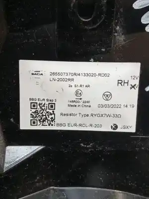 Second-hand car spare part right tailgate light for dacia spring ev (b6m1) oem iam references 265507370r  4133020rd02