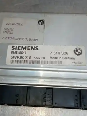 Second-hand car spare part ecu engine control for bmw 5 (e39) 520 i oem iam references 7519308  5wk90015