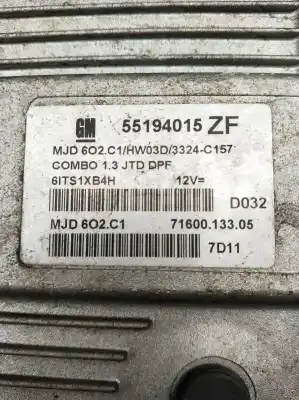 Peça sobressalente para automóvel em segunda mão centralina de motor uce por opel combo tour 1.3 cdti 16v referências oem iam 55194015zf