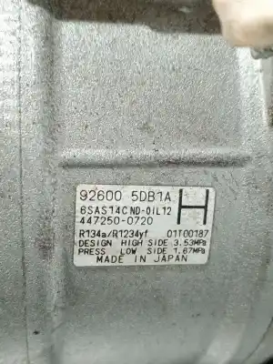 Second-hand car spare part air conditioning compressor for infiniti q30 2.2 d oem iam references 926005db1a  4472500720