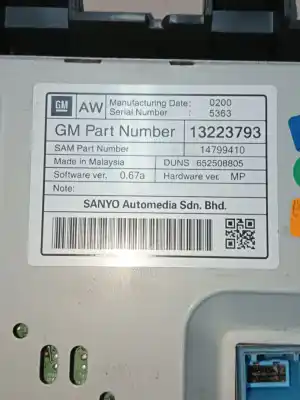 Second-hand car spare part multifunction display for opel astra j lim. cosmo oem iam references 13223793  