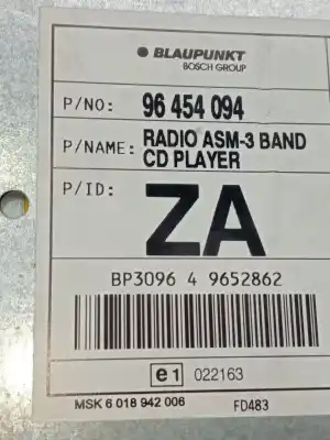 Peça sobressalente para automóvel em segunda mão sistema de áudio / rádio cd por daewoo kalos (klas) 1.4 referências oem iam 96454094  