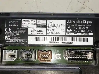 Second-hand car spare part multifunction display for renault zoe (bfm_) zoe (bfmc) 5aq605 oem iam references 0355149666  259153035r