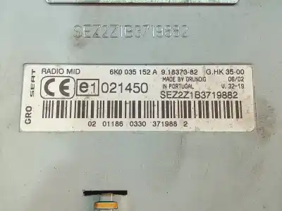Peça sobressalente para automóvel em segunda mão sistema de áudio / rádio cd por seat cordoba berlina (6k2) 1.9 tdi referências oem iam 6k0035152a 91837382 