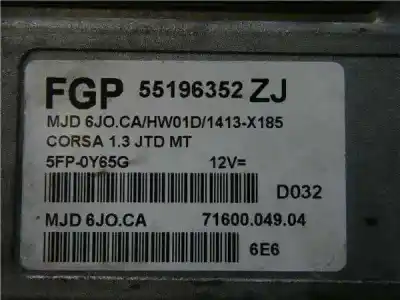 Автозапчастина б/у ебу контролер двигуна для opel corsa c z13dt посилання на oem iam 55196352zj  