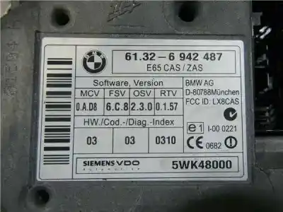 Second-hand car spare part ignition switch for bmw serie 7 (e65/e66) m57n2306d2 oem iam references 61326942487  