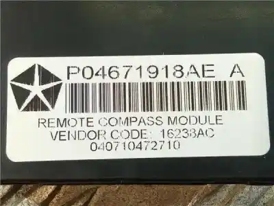Second-hand car spare part electronic module for jeep compass (mk) byl oem iam references p04671918ae  