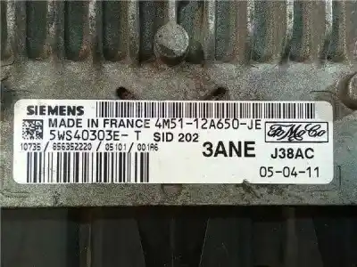 Second-hand car spare part ecu engine control for ford focus c-max (cap) 1.8 tdci turbodiesel cat oem iam references 4m5112a650je  
