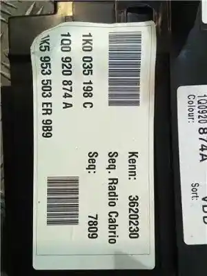 Peça sobressalente para automóvel em segunda mão quadrante por volkswagen eos (1f7) 2.0 tdi referências oem iam 1k0035198c  