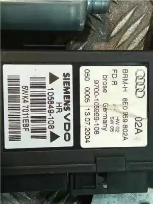 Second-hand car spare part rear right window regulator for audi a4 avant (8e) avf oem iam references 8e0959802a  