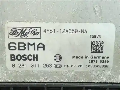 Автозапчастина б/у ебу контролер двигуна для ford focus c-max (cap) 1.6 tdci cat посилання на oem iam 4m5112a650na 281011263 281012486