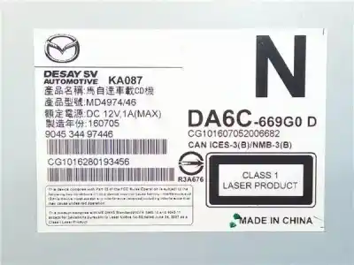 Peça sobressalente para automóvel em segunda mão sistema de áudio / rádio cd por mazda cx-3 (dk) 2.0 skyactiv-g (dk5w, dk6w) referências oem iam da6c669g0d  ka087