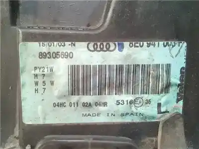 Peça sobressalente para automóvel em segunda mão farol / farolim esquerdo por audi a4 berlina (8e) 1.9 tdi (96kw) referências oem iam 8e0941003f  89305690