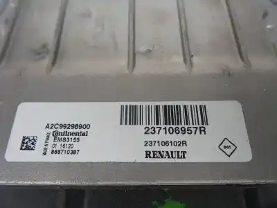 Second-hand car spare part ecu engine control for renault captur i (j5_, h5_) 0.9 tce 90 oem iam references 237106957r   Second-hand car spare part ecu engine control for renault captur i (j5_, h5_) 0.9 tce 90 oem iam references 237106957r